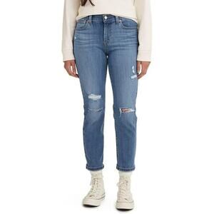 Levi’s Signature Mid Rise Boyfriend Jean Size 4 Casual‎ Distressed Stretch